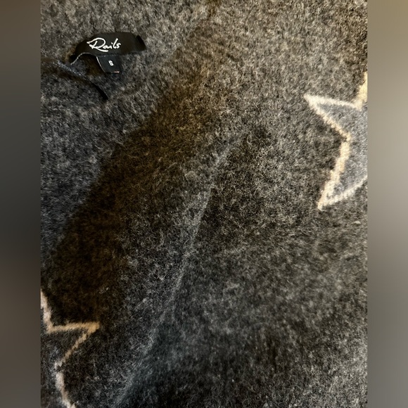 Rails Virgo Pullover in Charcoal White Stars Gray Crewneck Wool Sweater Revolve - Picture 11 of 16